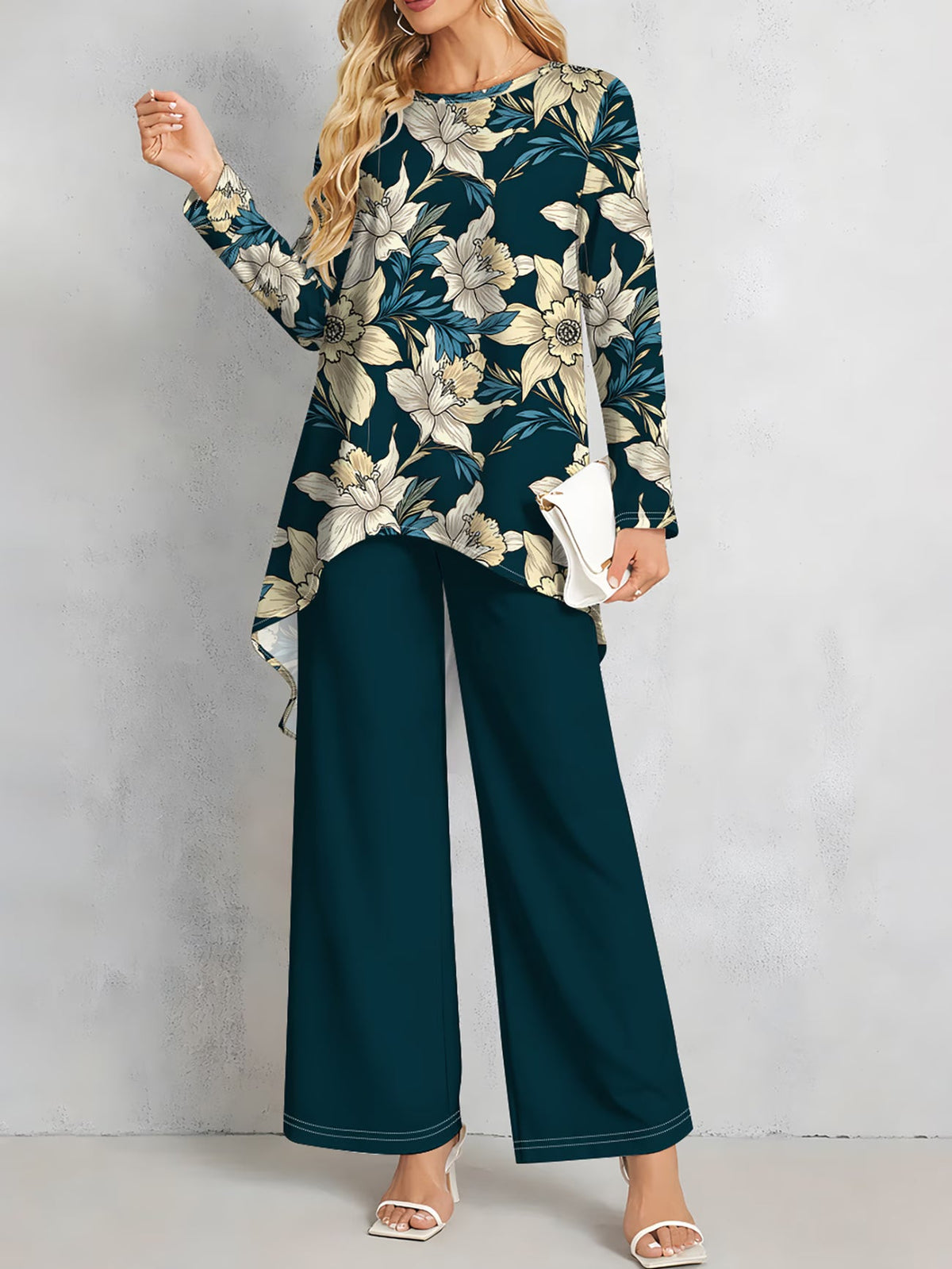 Floral Elegance Long Sleeve Co-Ord Set