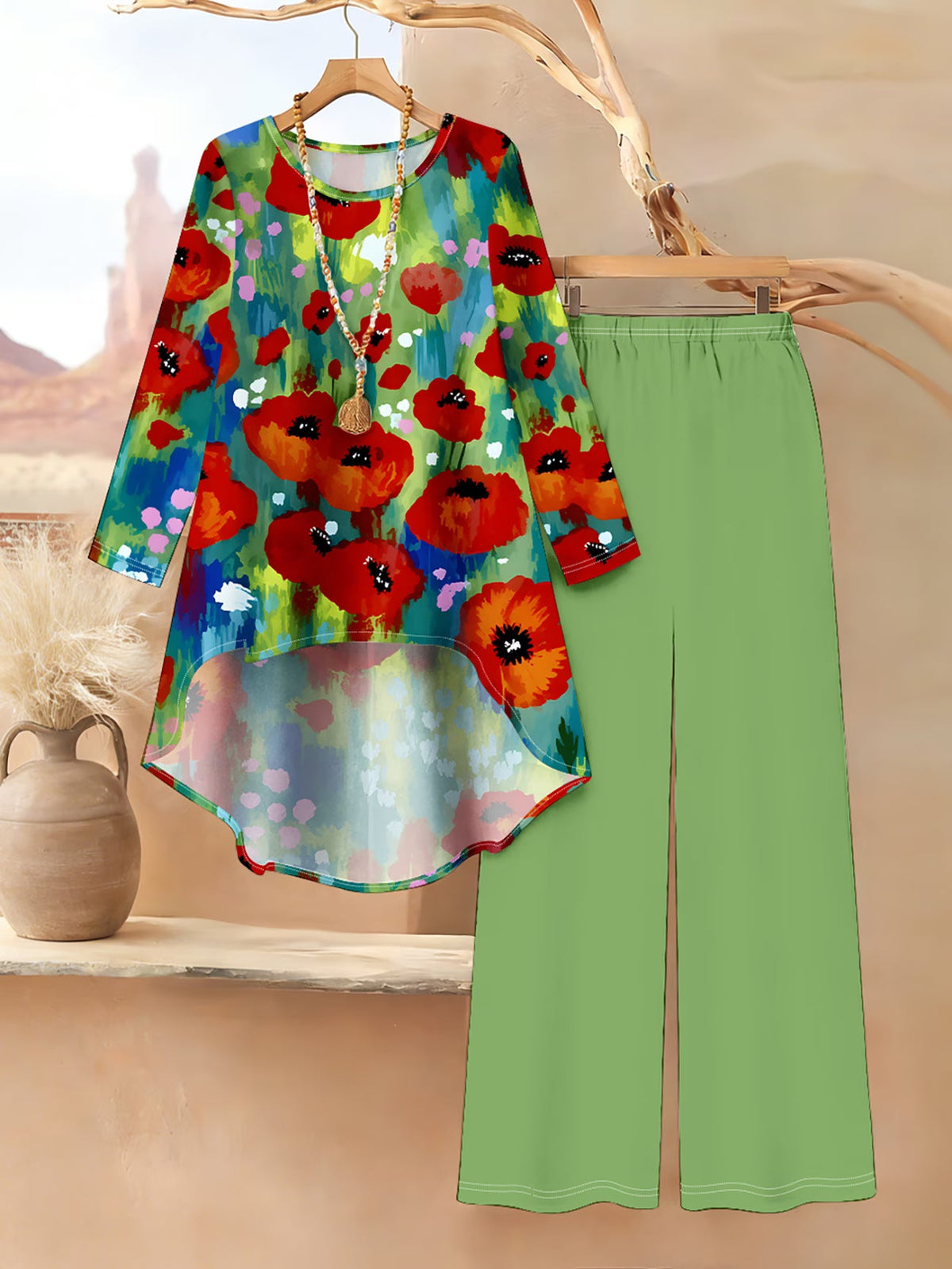 Floral Elegance Long Sleeve Co-Ord Set