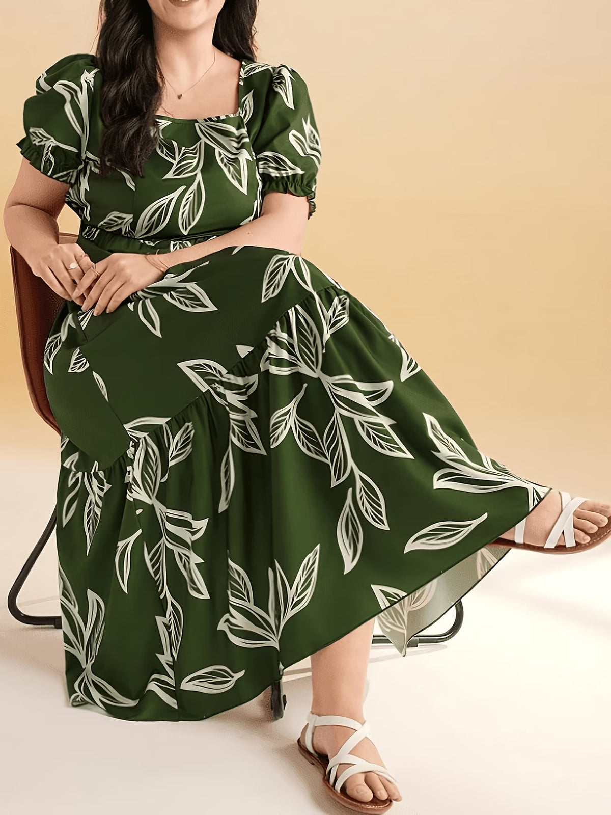 Graceful Summer Printed A-Line Maxi Dress
