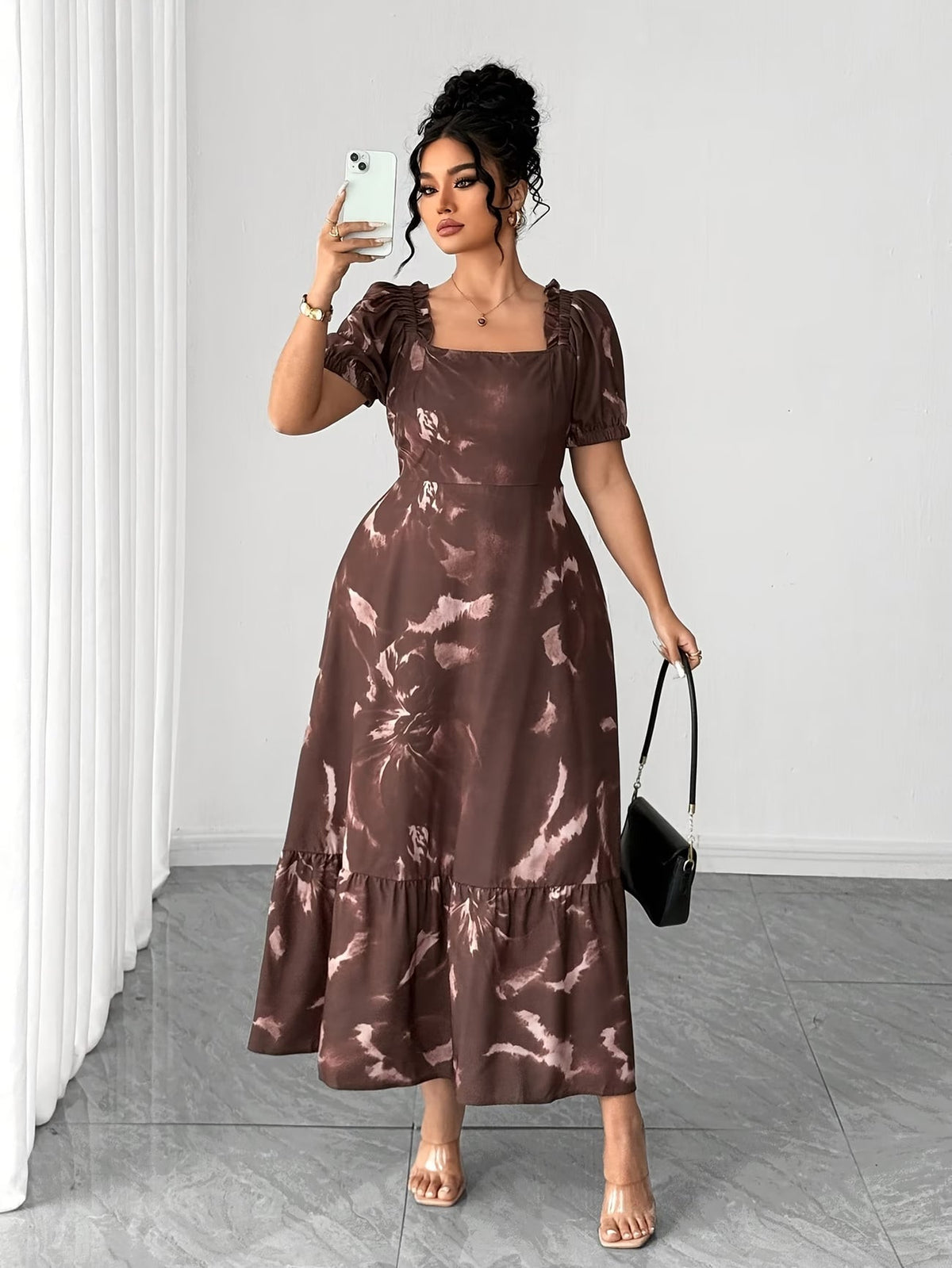 Graceful Summer Printed A-Line Maxi Dress