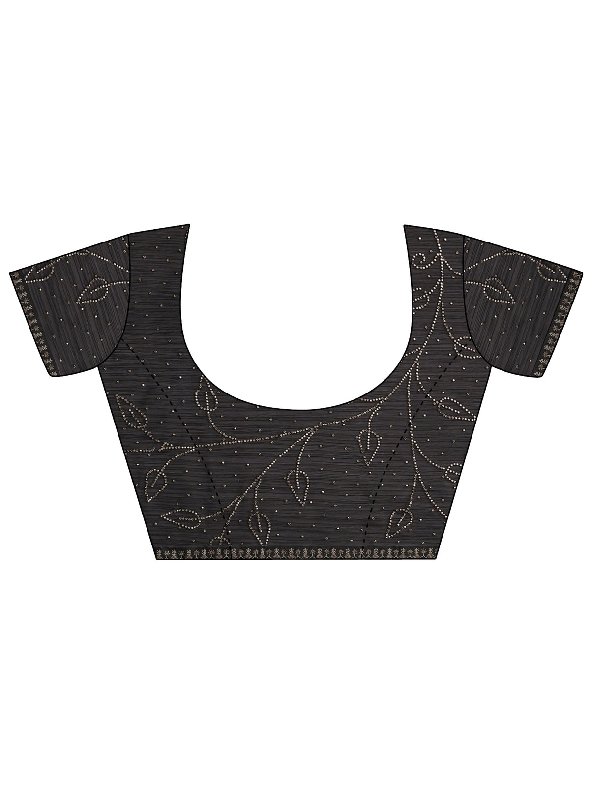 Anouk Black Embellished Silk Blend Sarees With Unstitched Blouse Piece