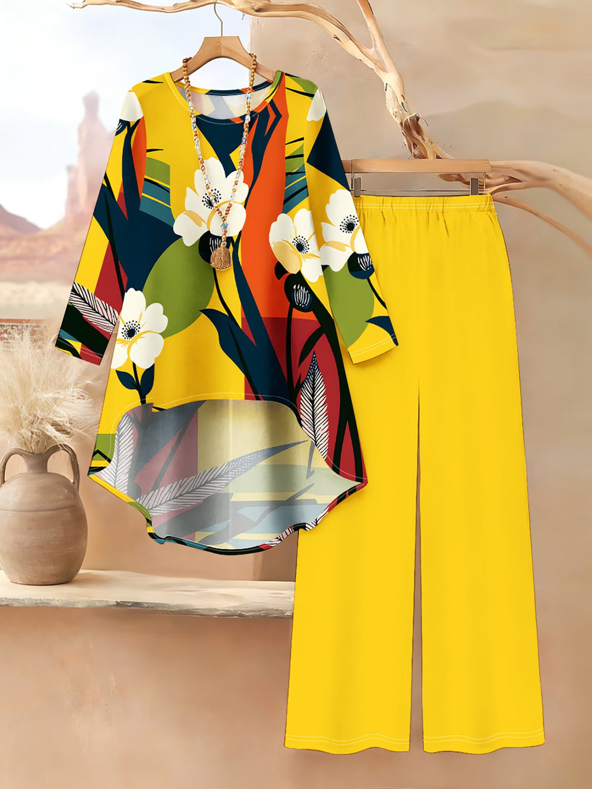 Floral Elegance Long Sleeve Co-Ord Set