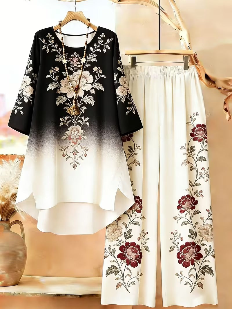 Retro Geometric Plus Size Co-Ord Set