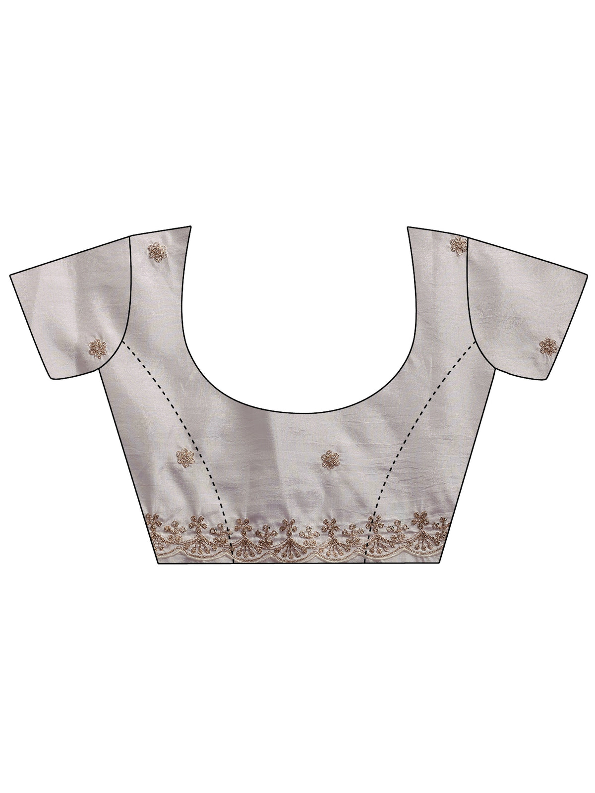 Anouk Cream Embroidered Silk Blend Saree With Unstitched Blouse Piece