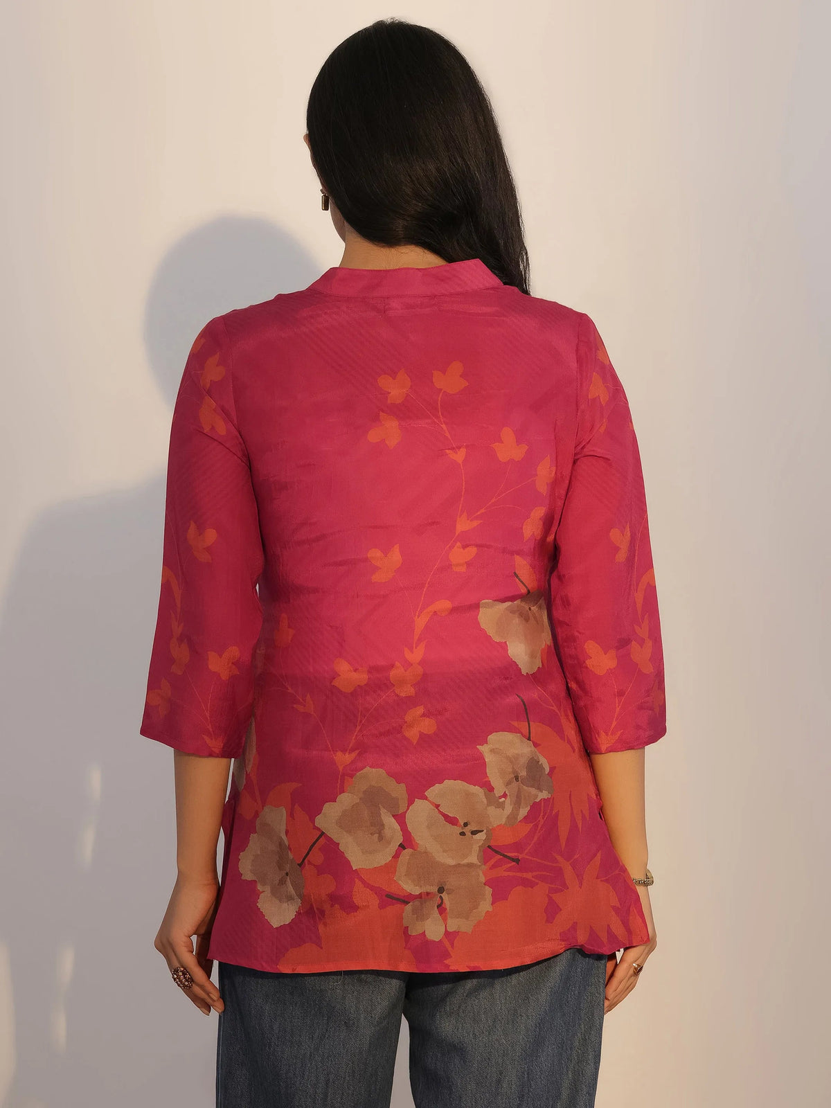 Anouk Red Printed Silk Blend Tunic