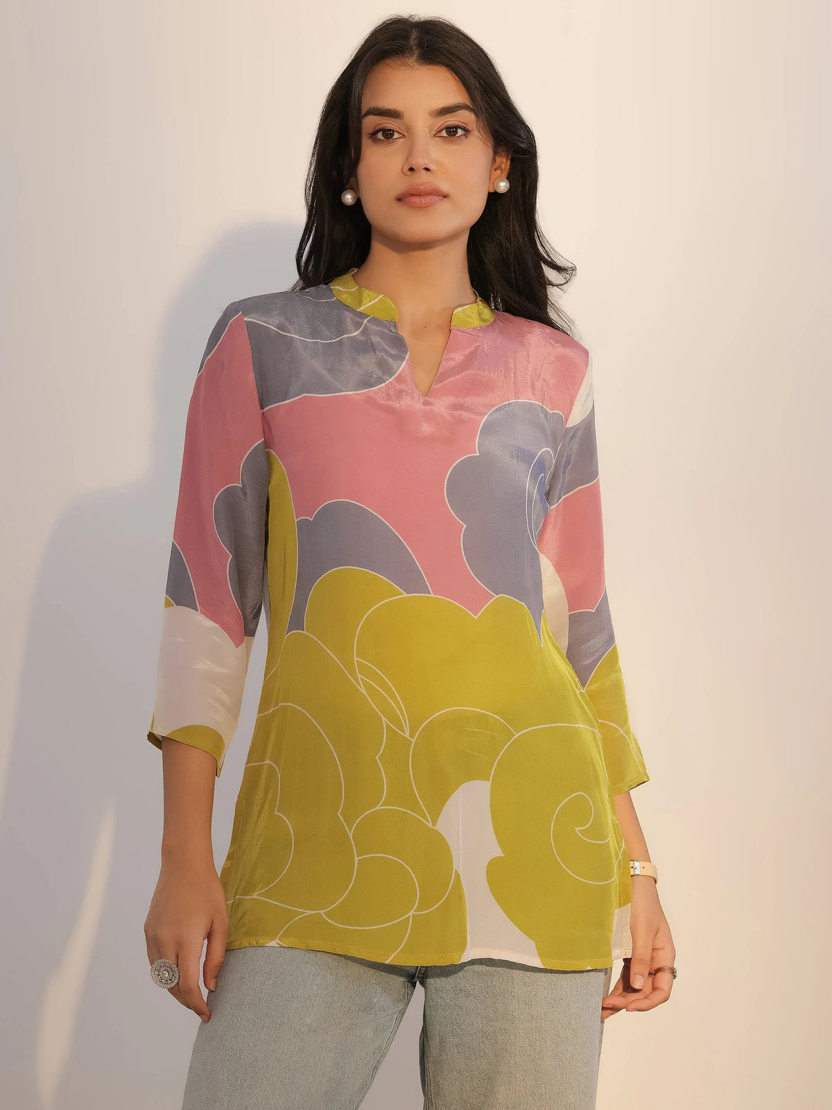 Anouk Multi Printed Silk Blend Tunic