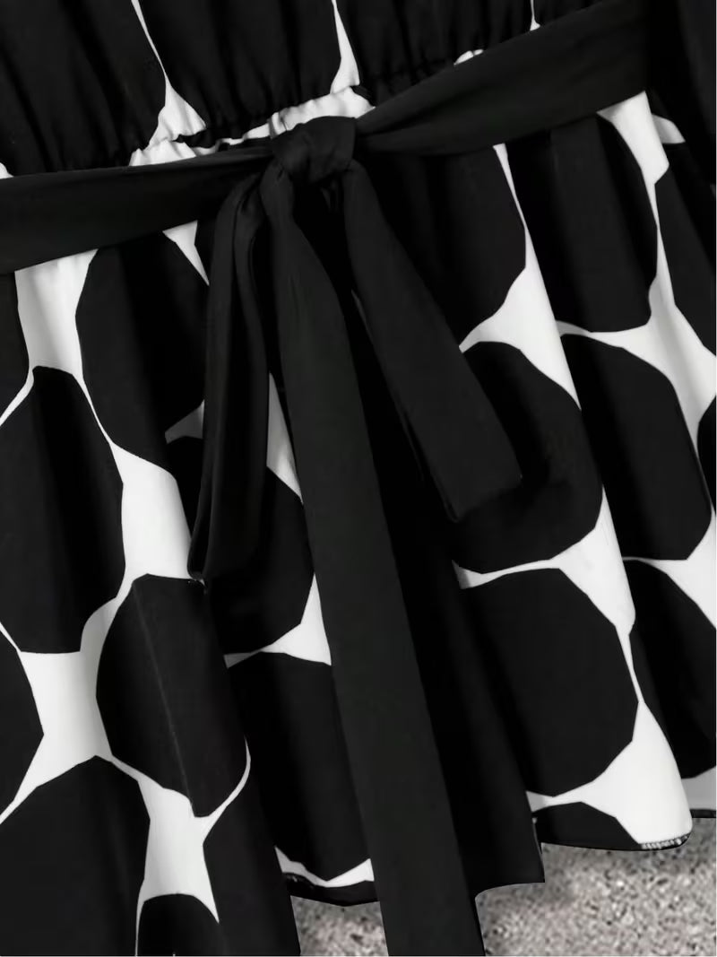 Plus Size Polka Dot Tie-Front 2-Piece Set