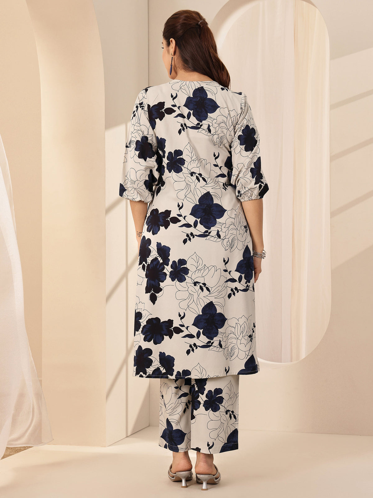 Anouk Grey Printed Rayon Co-Ord Sets