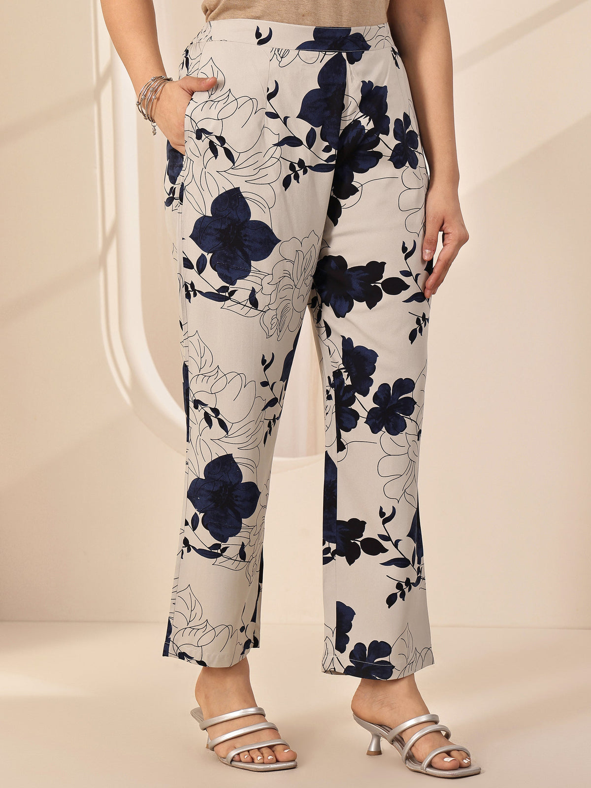 Anouk Grey Printed Rayon Co-Ord Sets