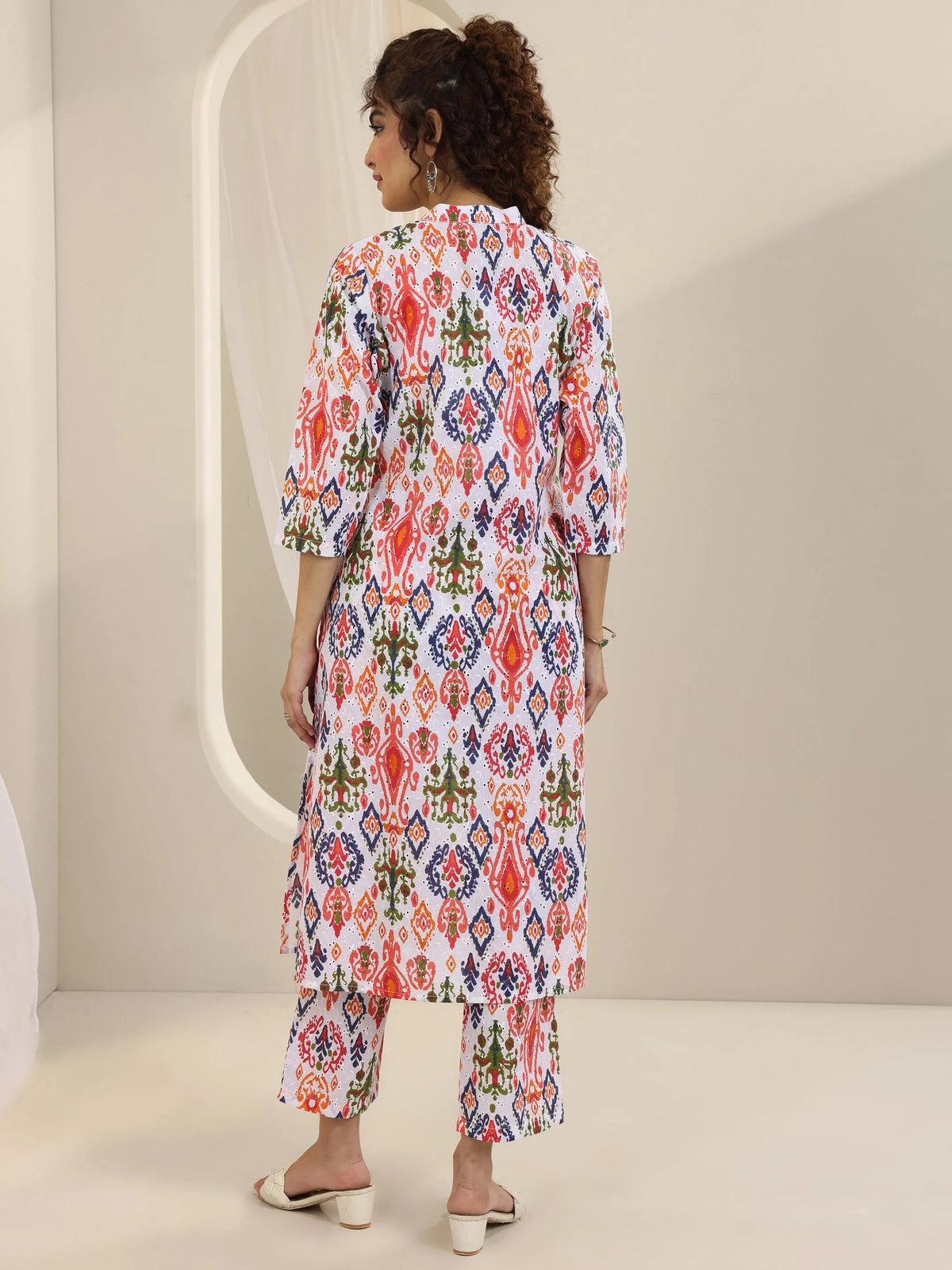 Anouk Multi Printed Cotton Straight Kurta Set
