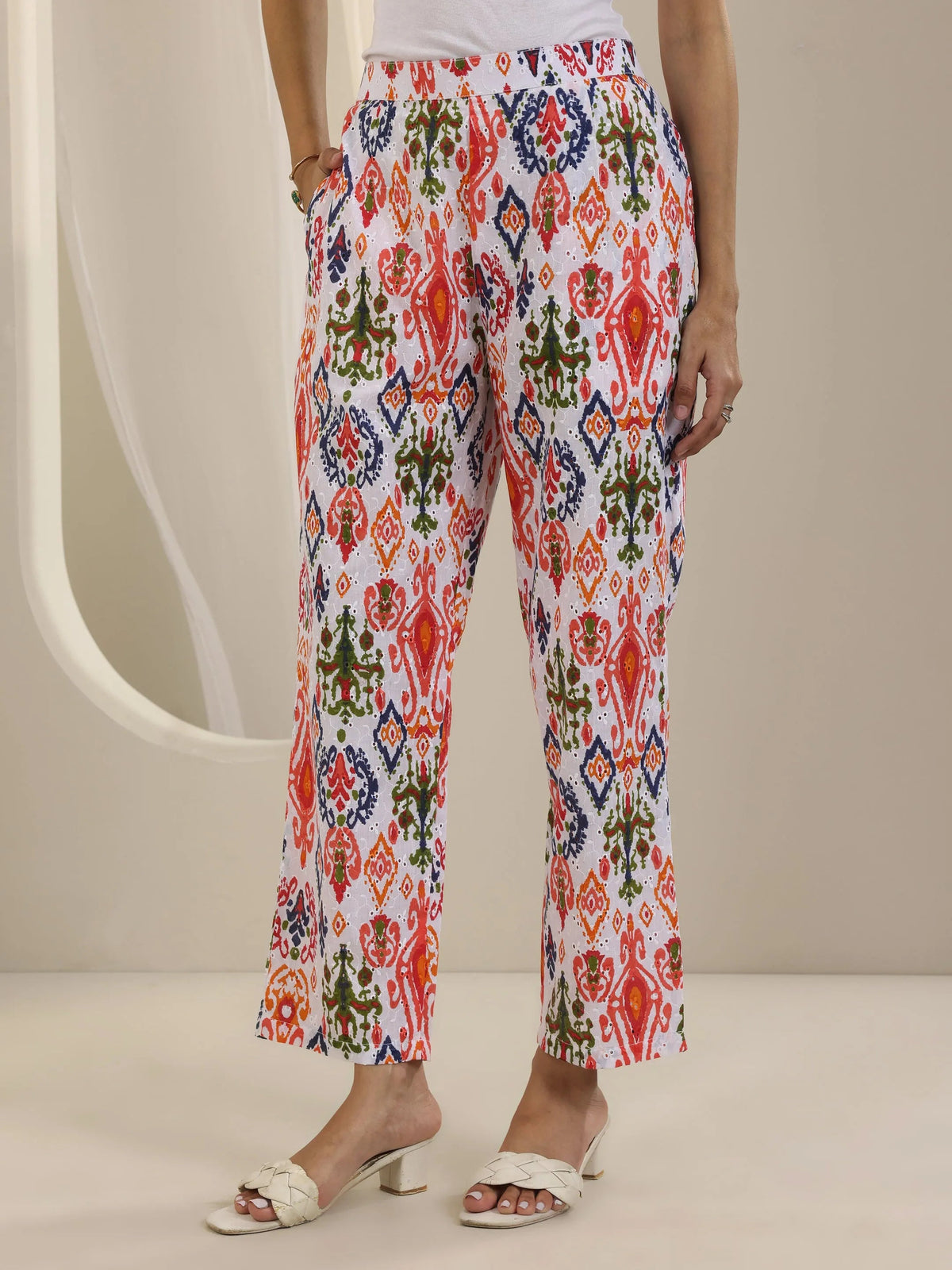 Anouk Multi Printed Cotton Straight Kurta Set