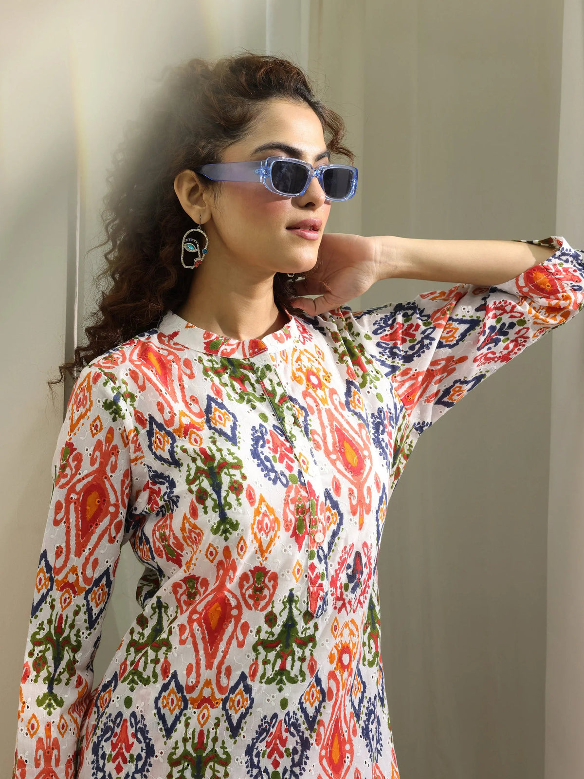 Anouk Multi Printed Cotton Straight Kurta Set