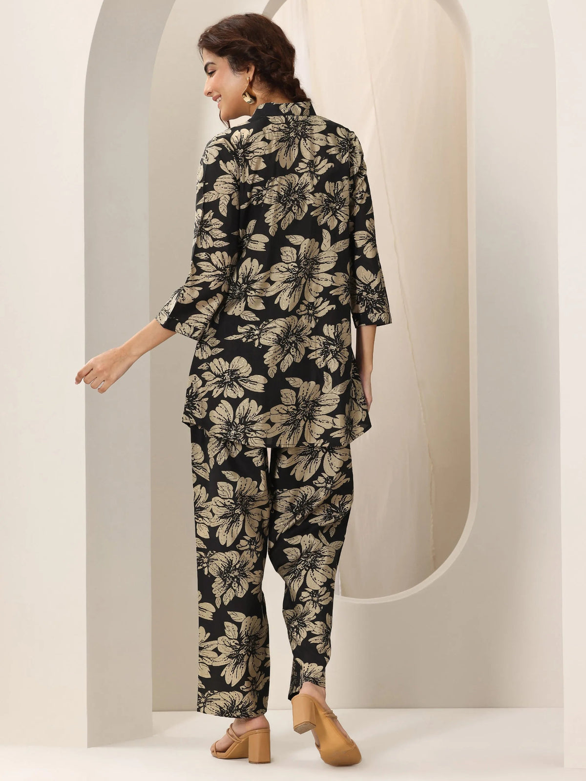 Anouk Black Printed Rayon Co-Ord Sets