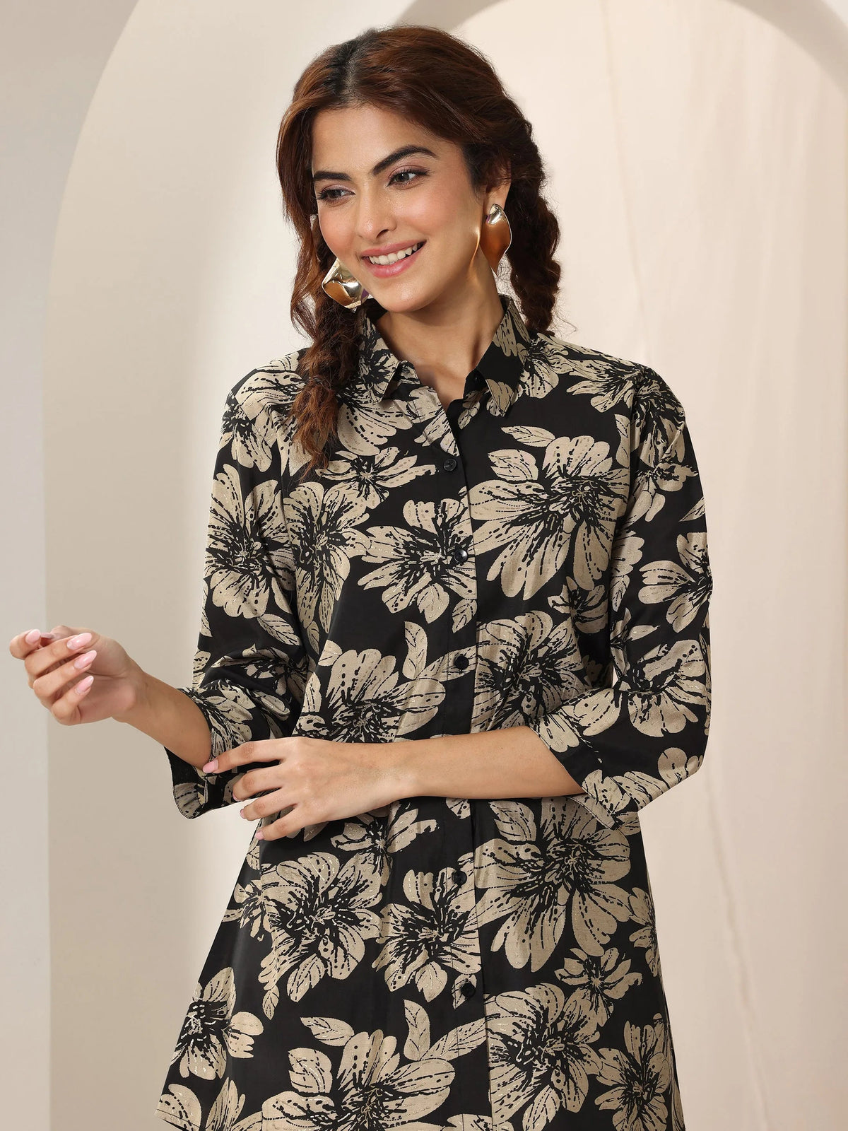 Anouk Black Printed Rayon Co-Ord Sets