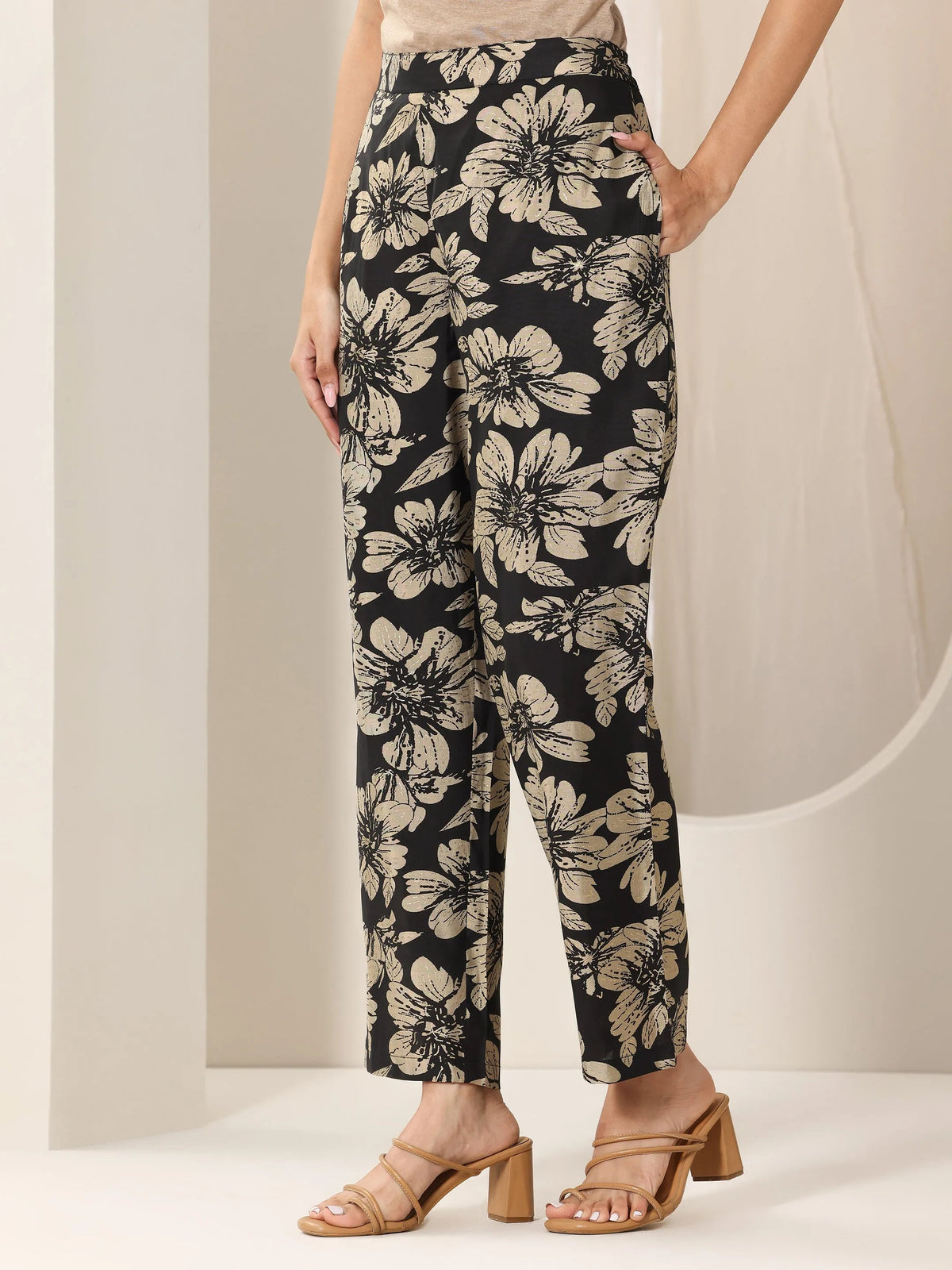 Anouk Black Printed Rayon Co-Ord Sets