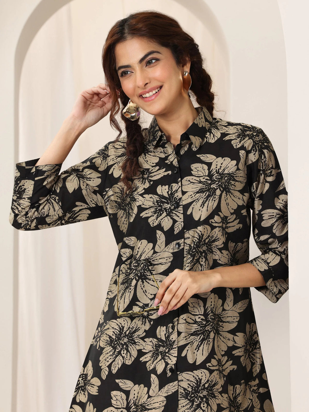 Anouk Black Printed Rayon Co-Ord Sets