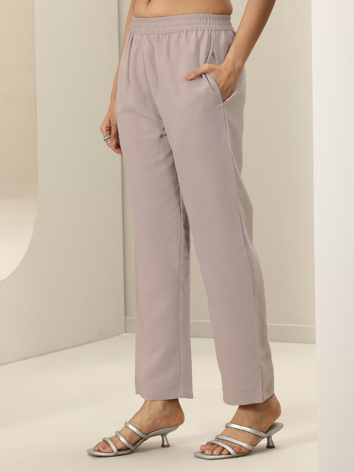 Anouk Grey Embroidered Georgette Straight Suit Sets With Dupatta