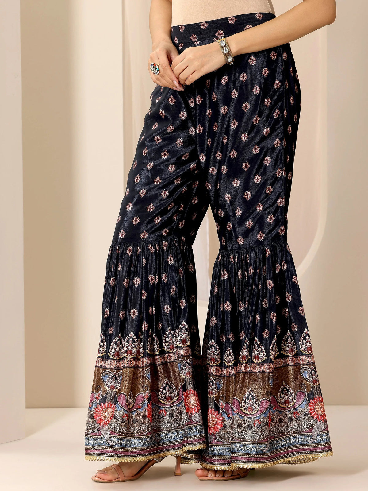 Anouk Multi Printed Chinon Straight Suit Set With Dupatta