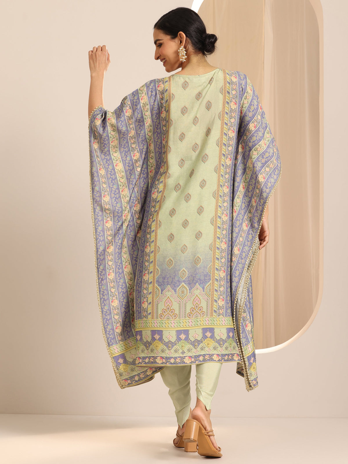 Anouk Multi Printed Muslin A-Line Kurta Set