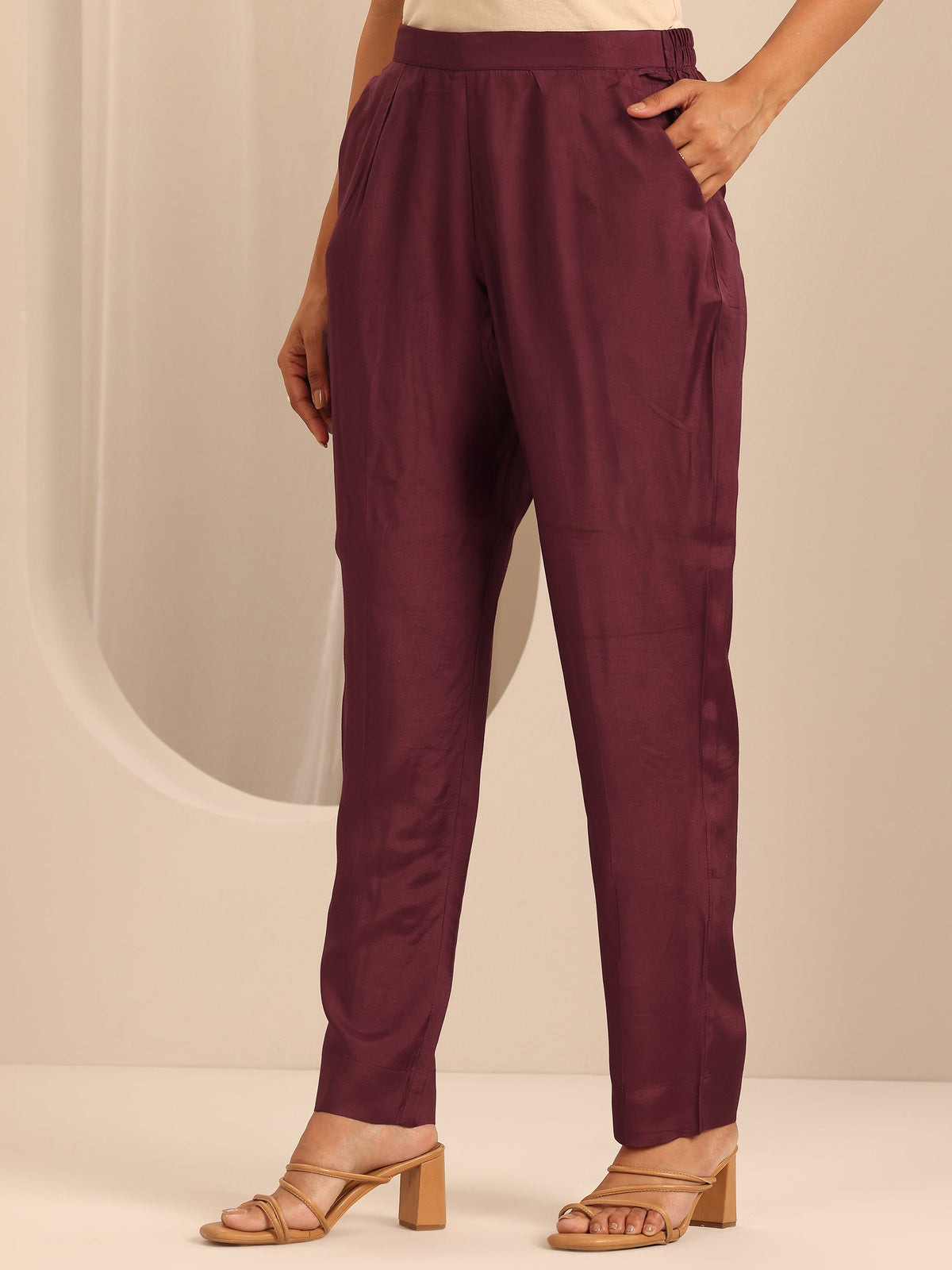 Anouk Maroon Printed Muslin Straight Suit Set With Dupatta