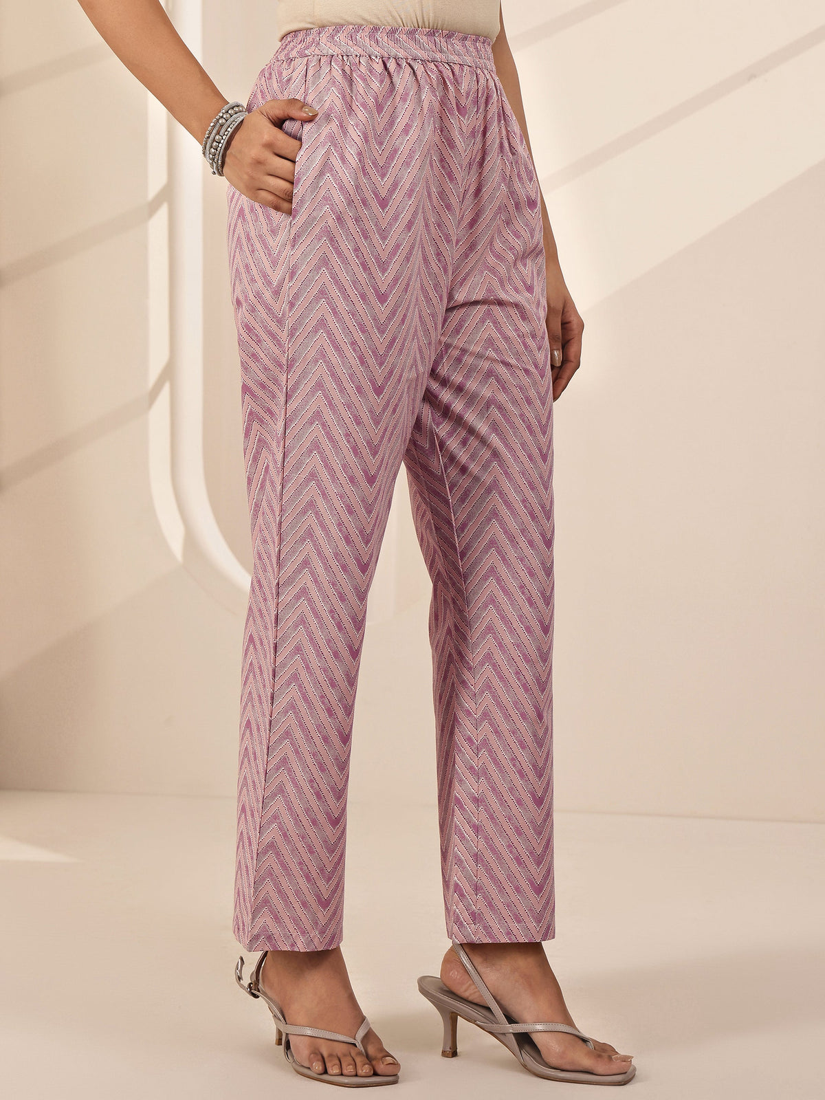 Anouk Off White Printed Cotton Straight Suit Sets With Dupatta