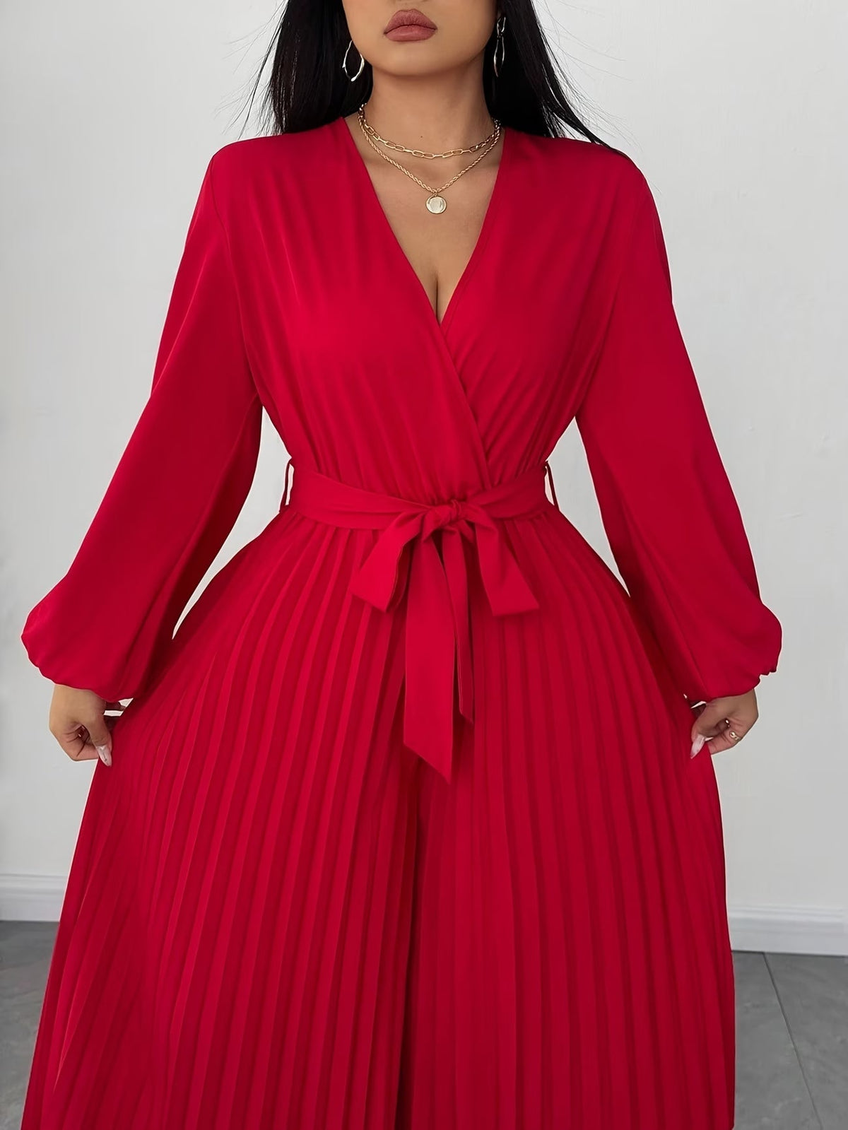 Plus Size Deep V-Neck Jumpsuit for Women |