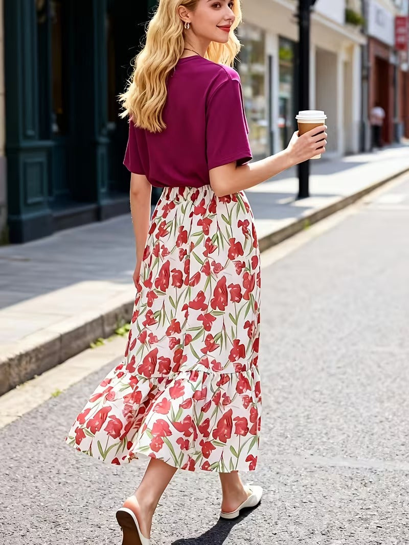 Vintage Bloom Vacation Skirt Set