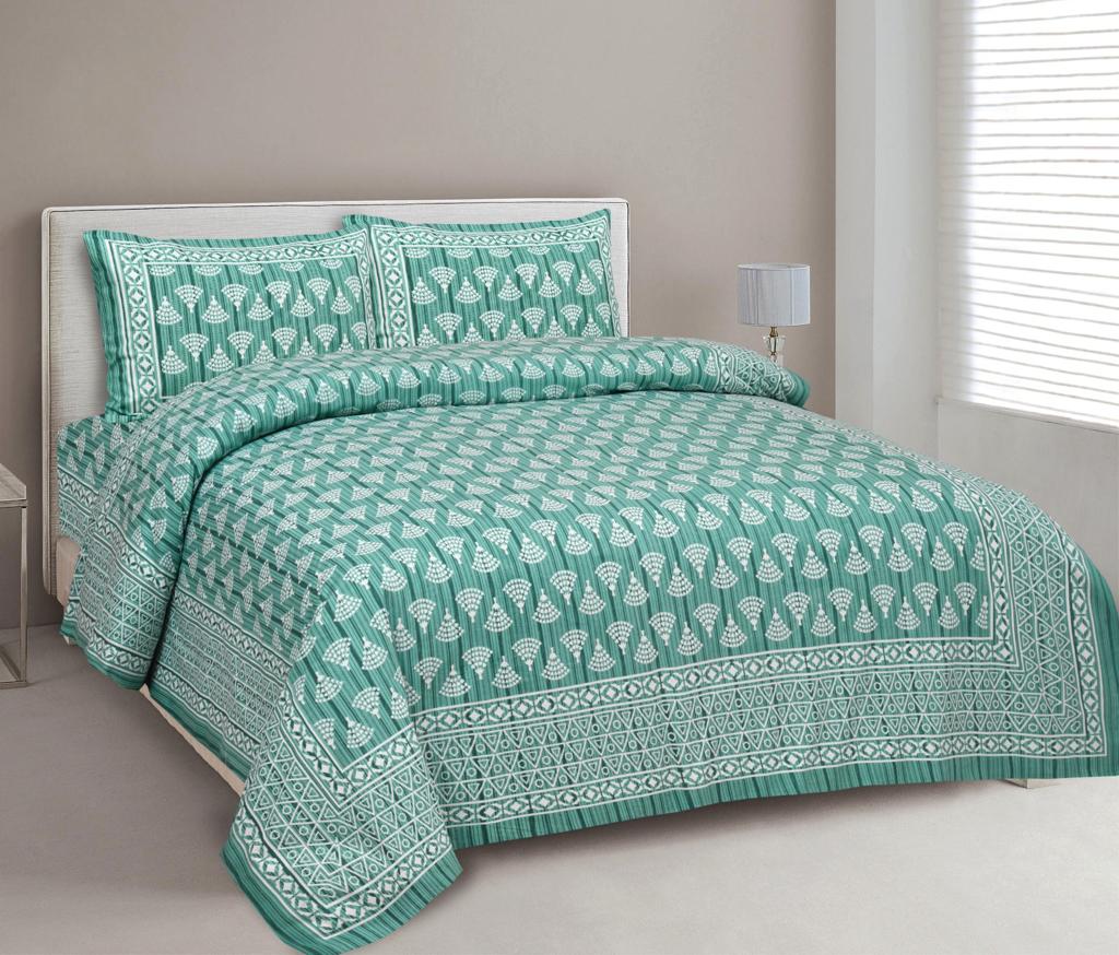 King Size Bed Sheet Set with Zippered Pillow Covers (Cotton-Viscose Blend)