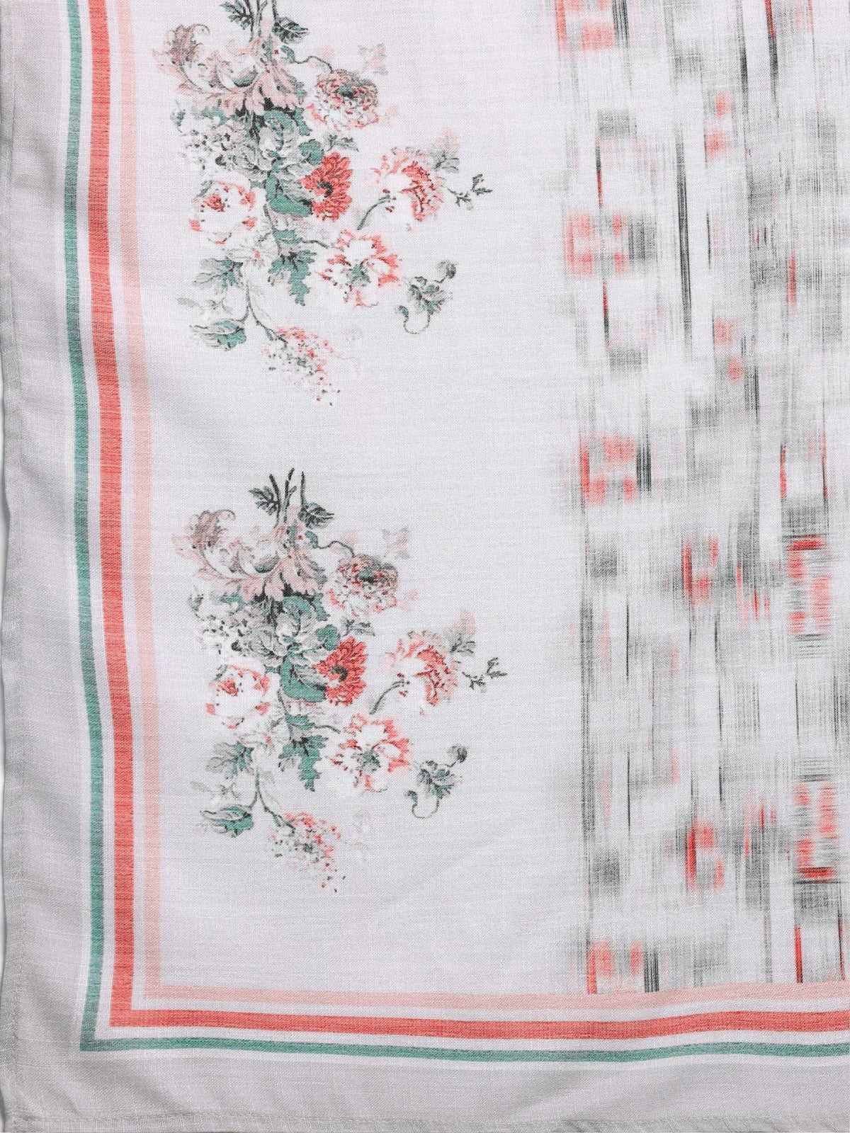 Anouk Grey Printed Cotton Straight Suit With Dupatta
