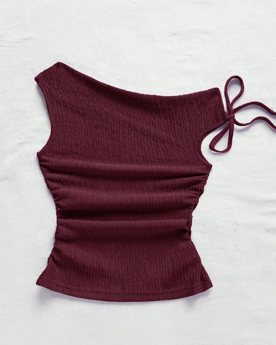 Asymmetrical Side Knot Sleeveless Top