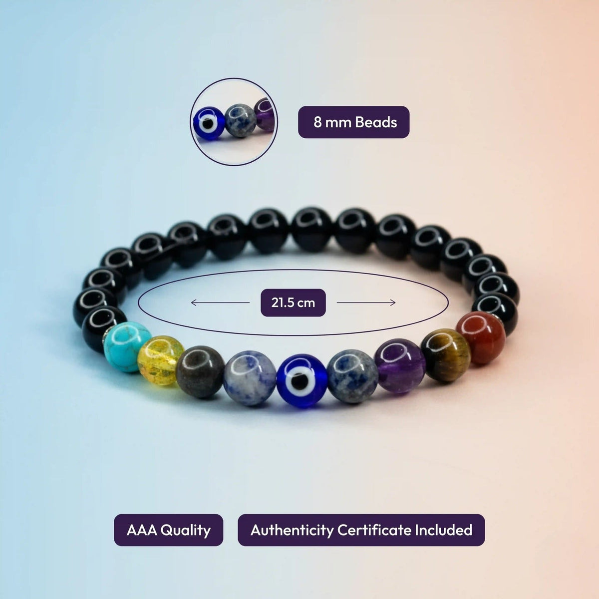 Premium 9 Stone Chakra Bracelet for Positive Vibes – Buy 1 Get 1 FREE