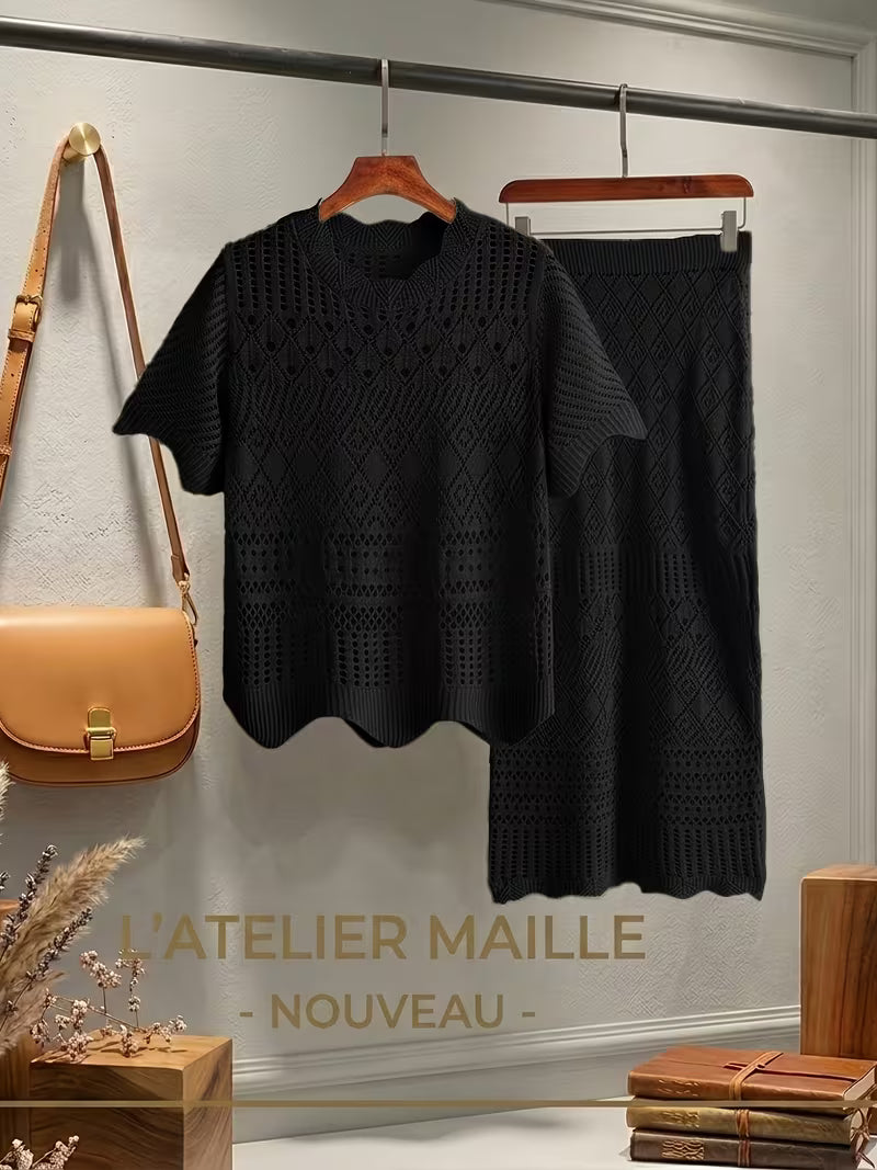 French Chic Hollow Out 2pcs Set