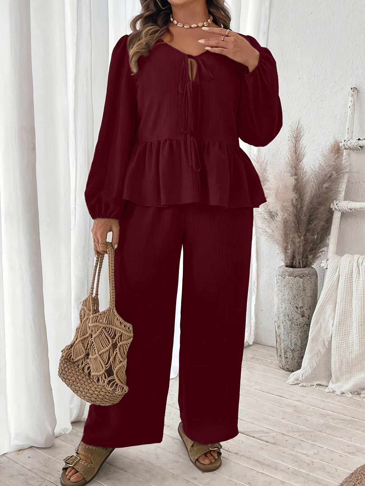 Elegant Floral Ruffle Co-Ord Set