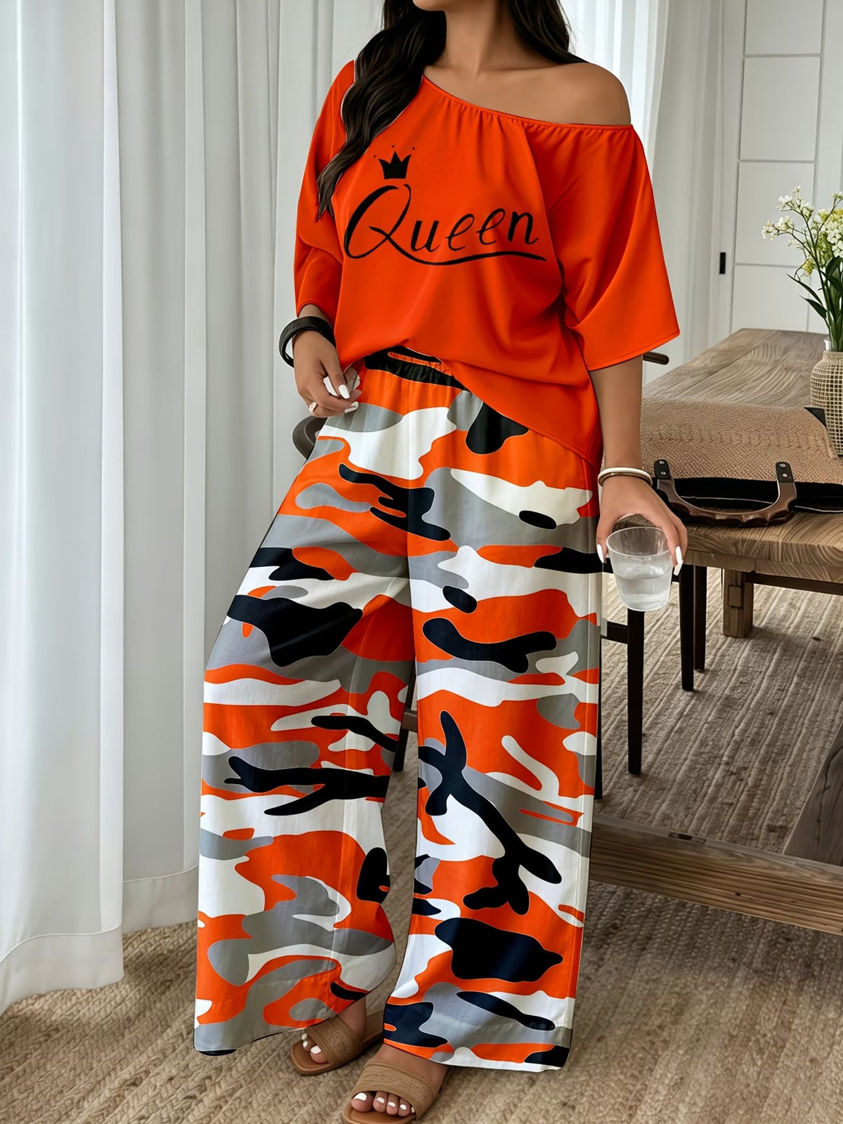 Neon Queen Camo Lounge Co-Ord Set
