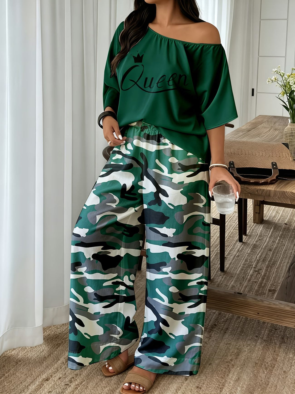 Neon Queen Camo Lounge Co-Ord Set