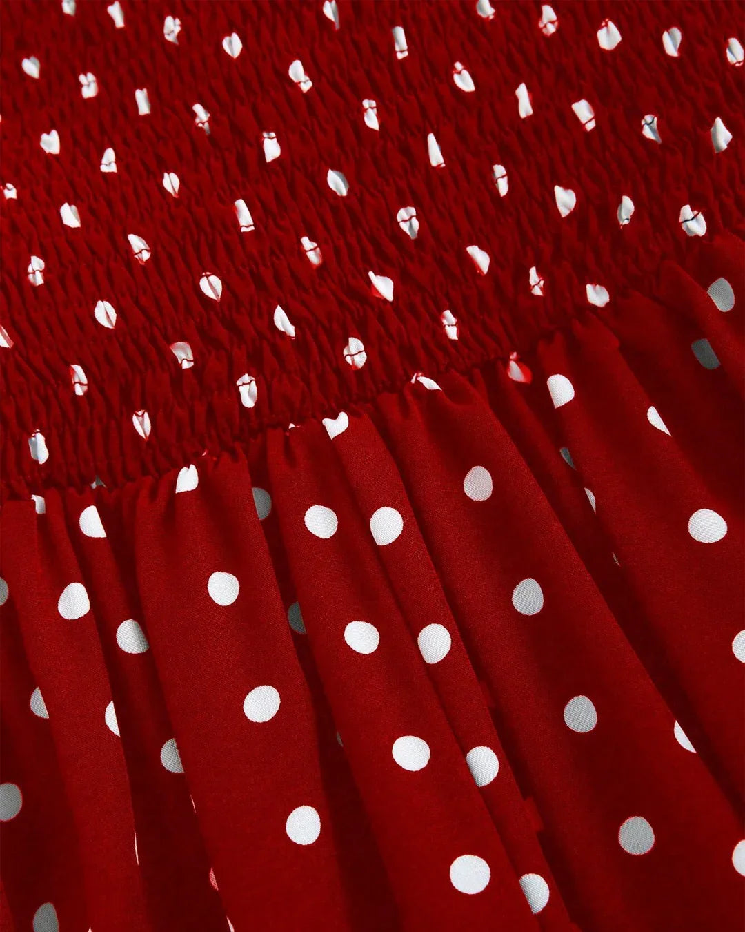 A-Line Midi Halter Neck Polka Dot Dress in Red