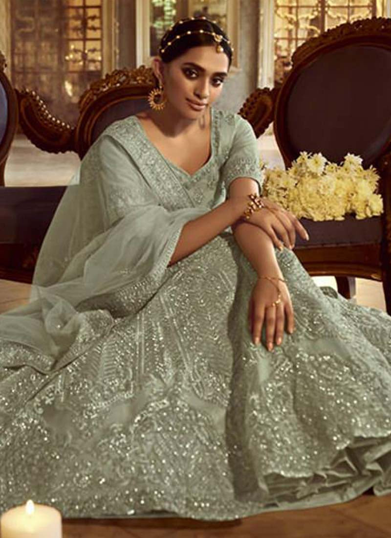 Fabulous Green Zarkan Dori Soft Net Lehenga Choli Set