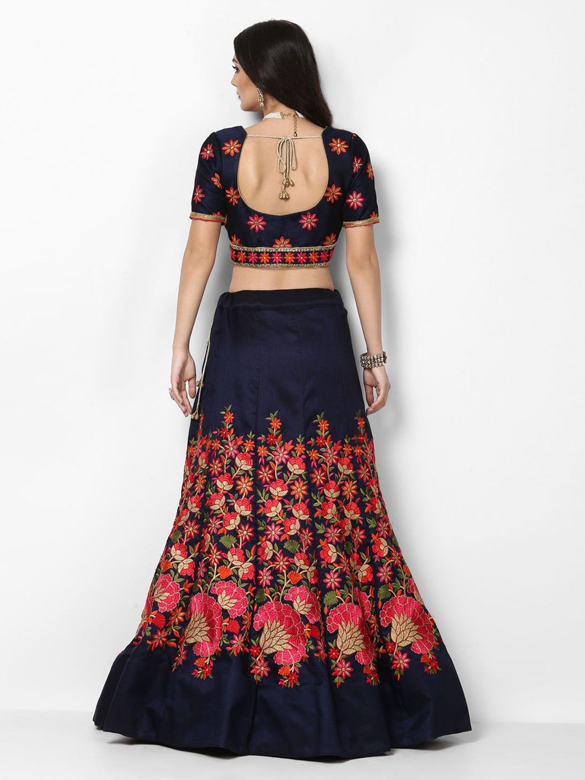 Peach Soft Net Semi Stitched Lehenga With Unstitched Blouse