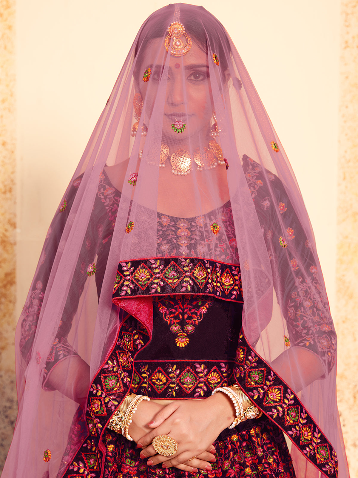 Brown Classy Semi Stitched Lehenga With Unstitched Blouse