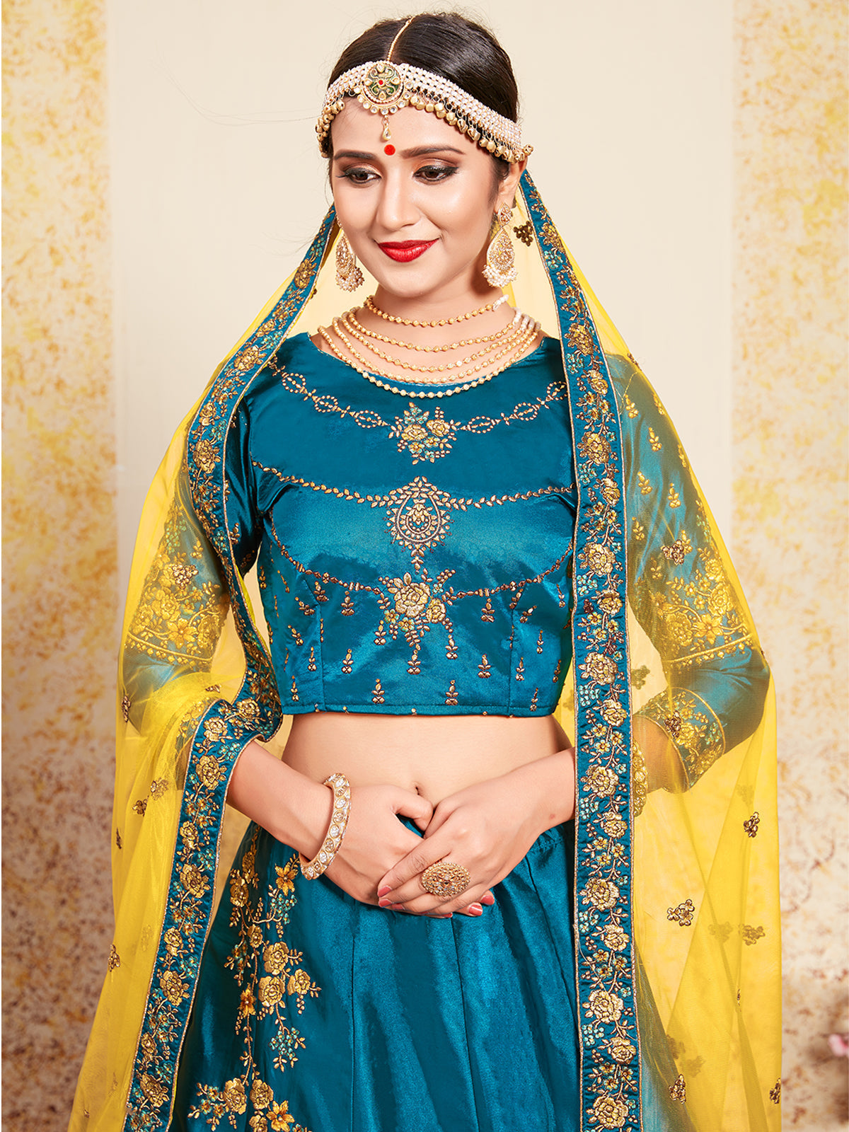 Blue Designer Soft Net Semi Stitched Lehenga Choli