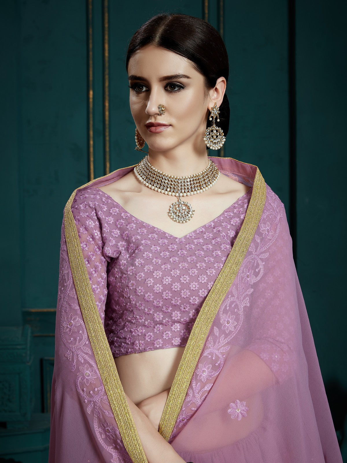 Designer Purple Soft Net   Semi Stitched Lehenga With Unstitched Blouse