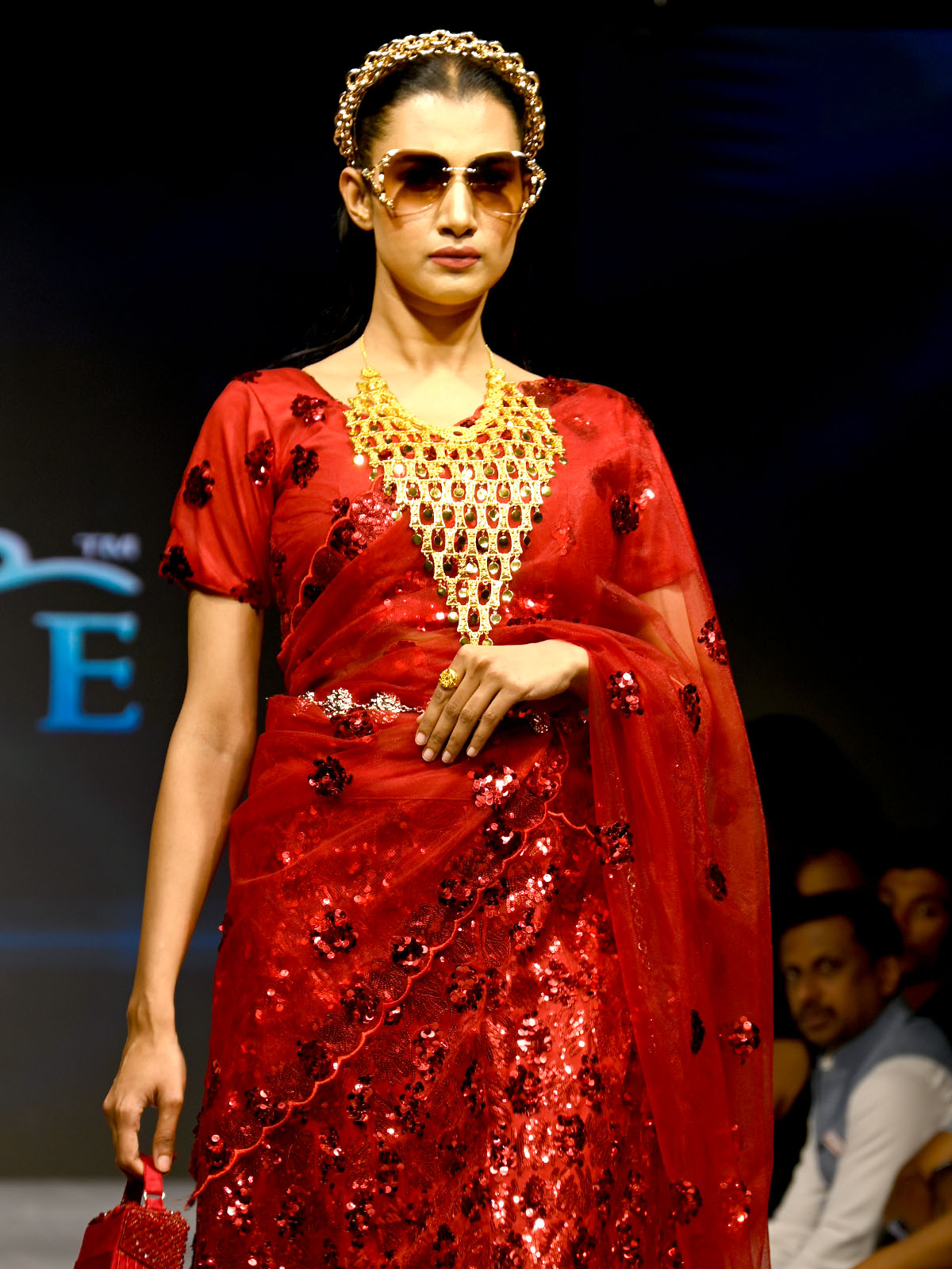 Red Soft Net Sequins Semi Stitched Lehenga with Unstitched Blouse