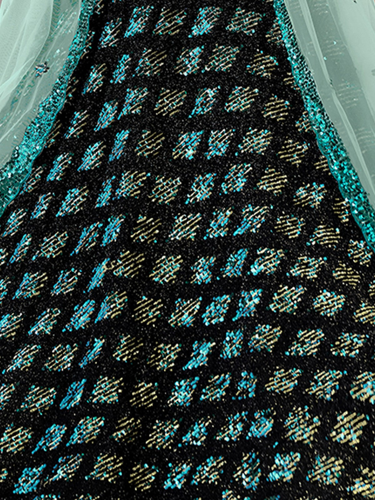 Black Elegant Semi Stitched Lehenga With Unstitched Blouse