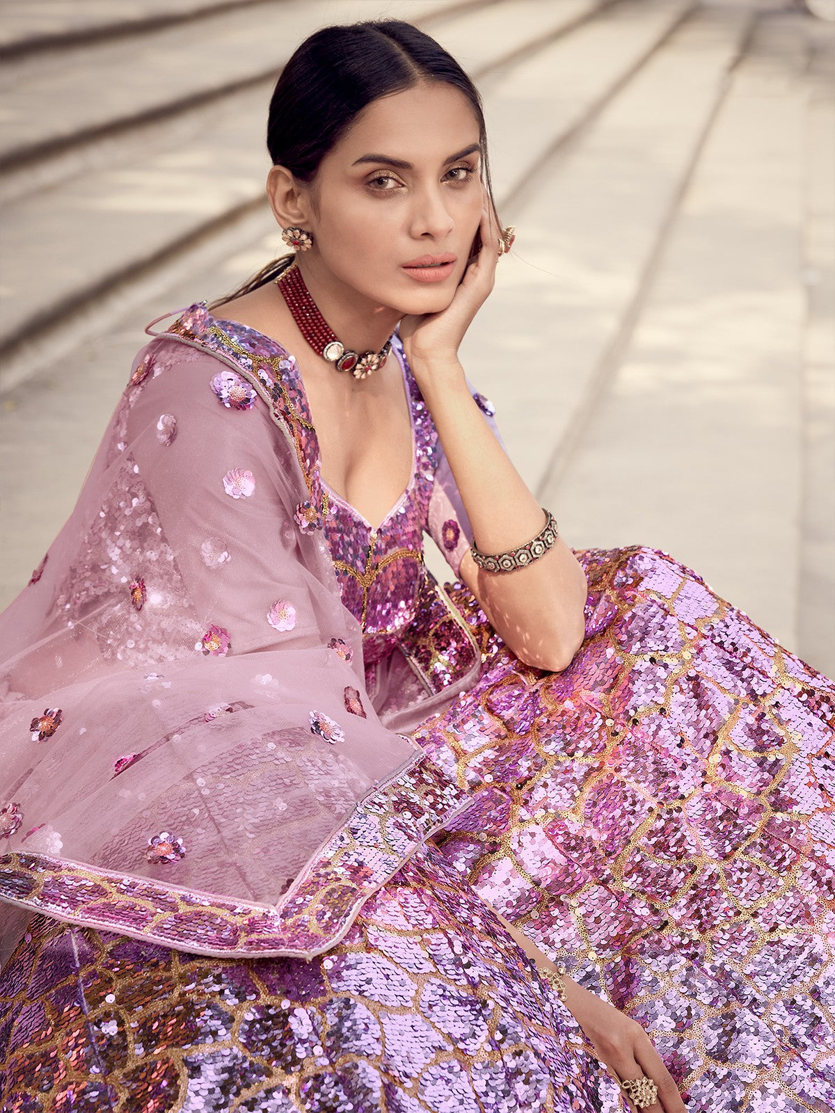 Classy Pink Soft Net Semi Stitched Lehenga With Unstitched Blouse