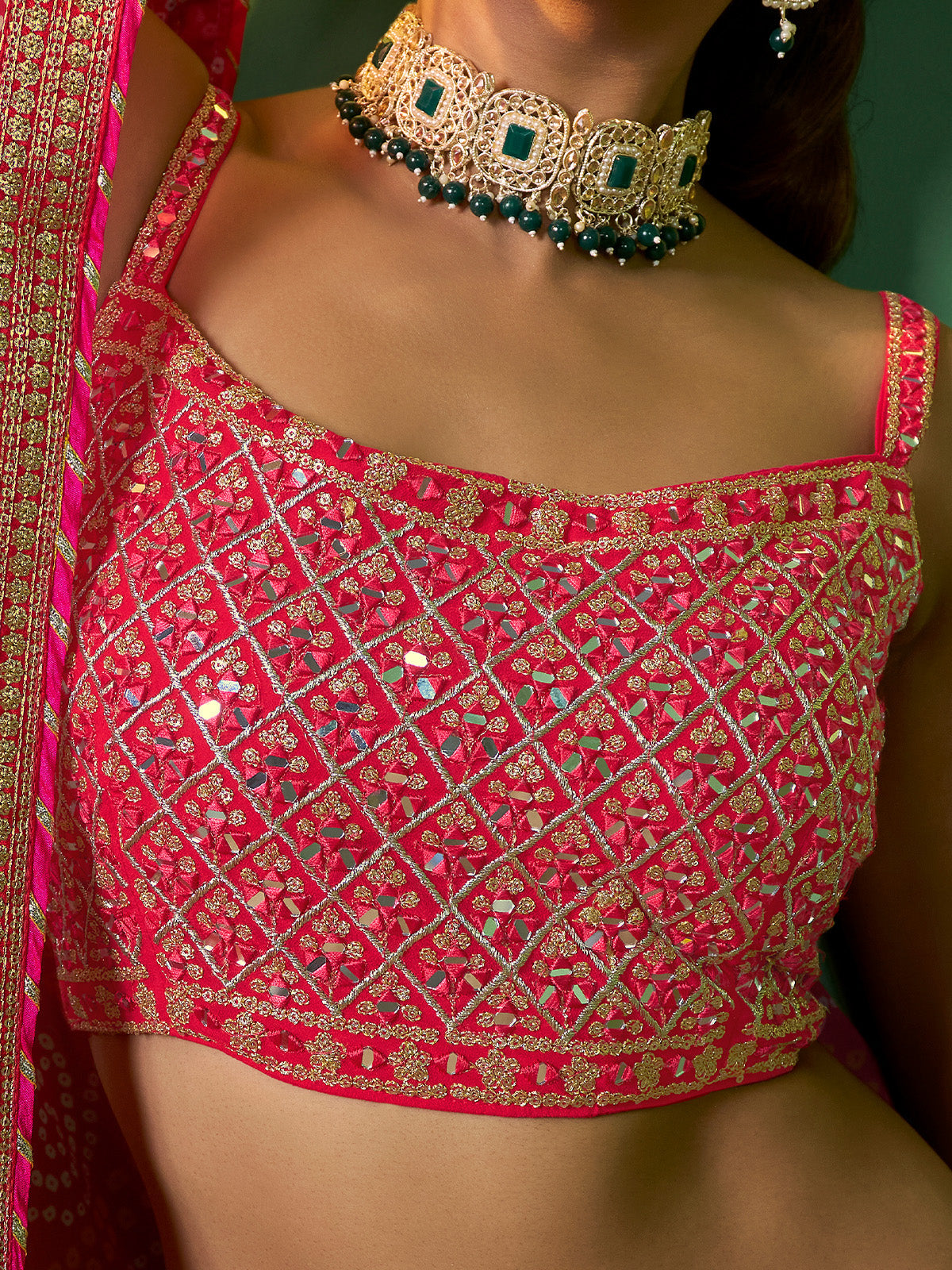 Yellow Embroidered Semi Stitched Lehenga With Unstitched Blouse