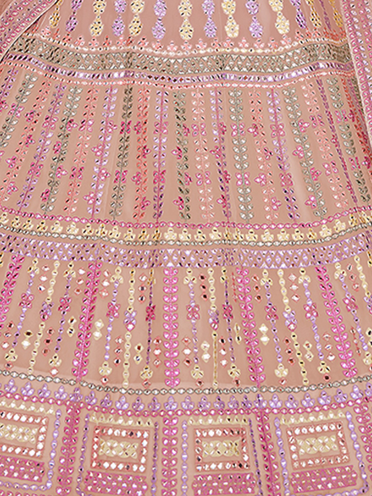 Pink Thread, Gota Semi Stitched Lehenga With Unstitched Blouse