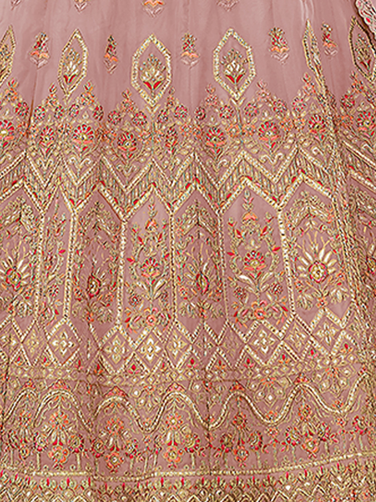 Pink Organza Semi Stitched Lehenga With Unstitched Blouse