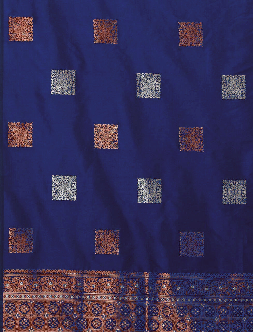 Nemesis Blue Soft Silk Saree With Gossamer Blouse Piece