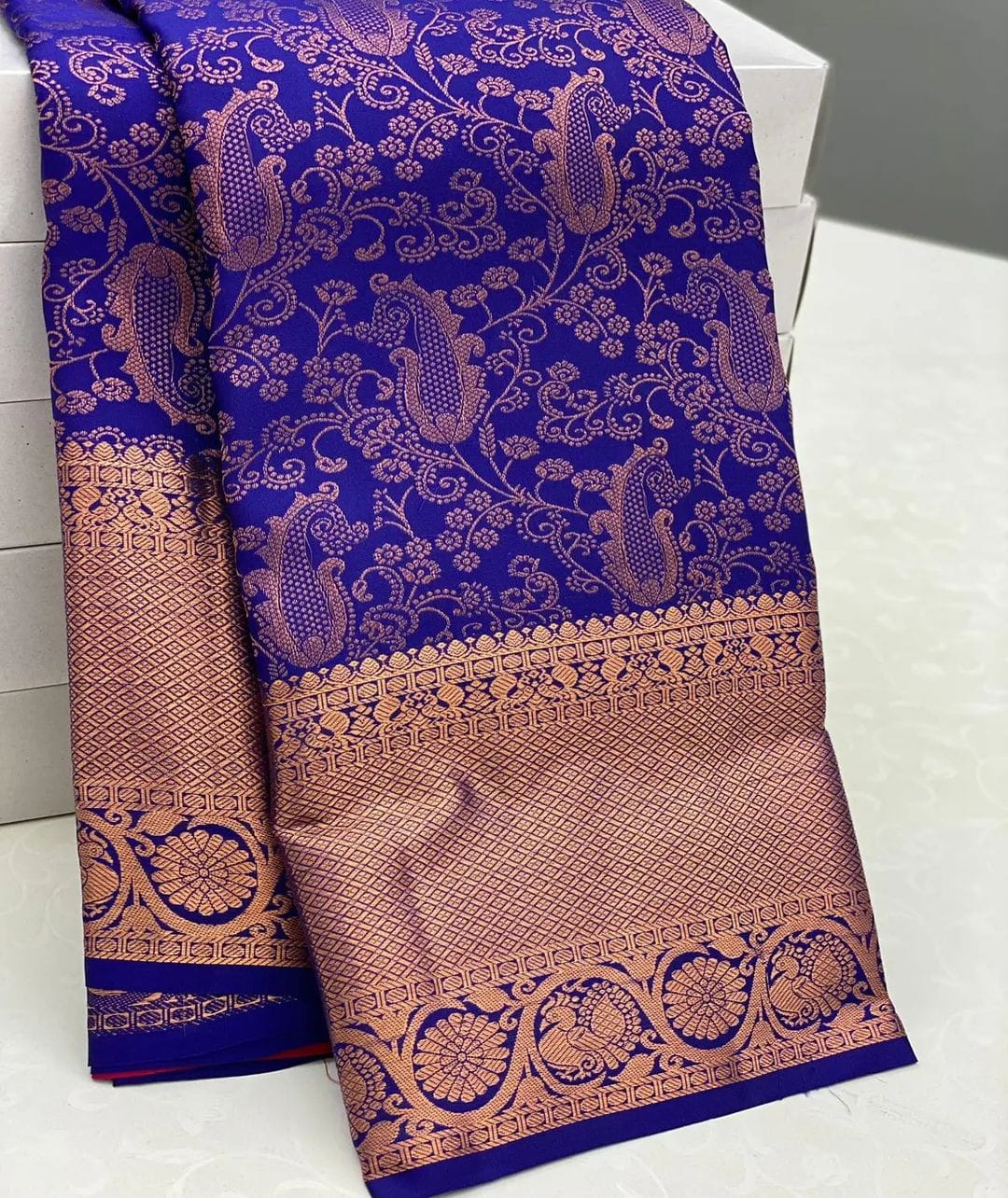 Tempting Blue Soft Silk Saree With Supernal Blouse Piece
