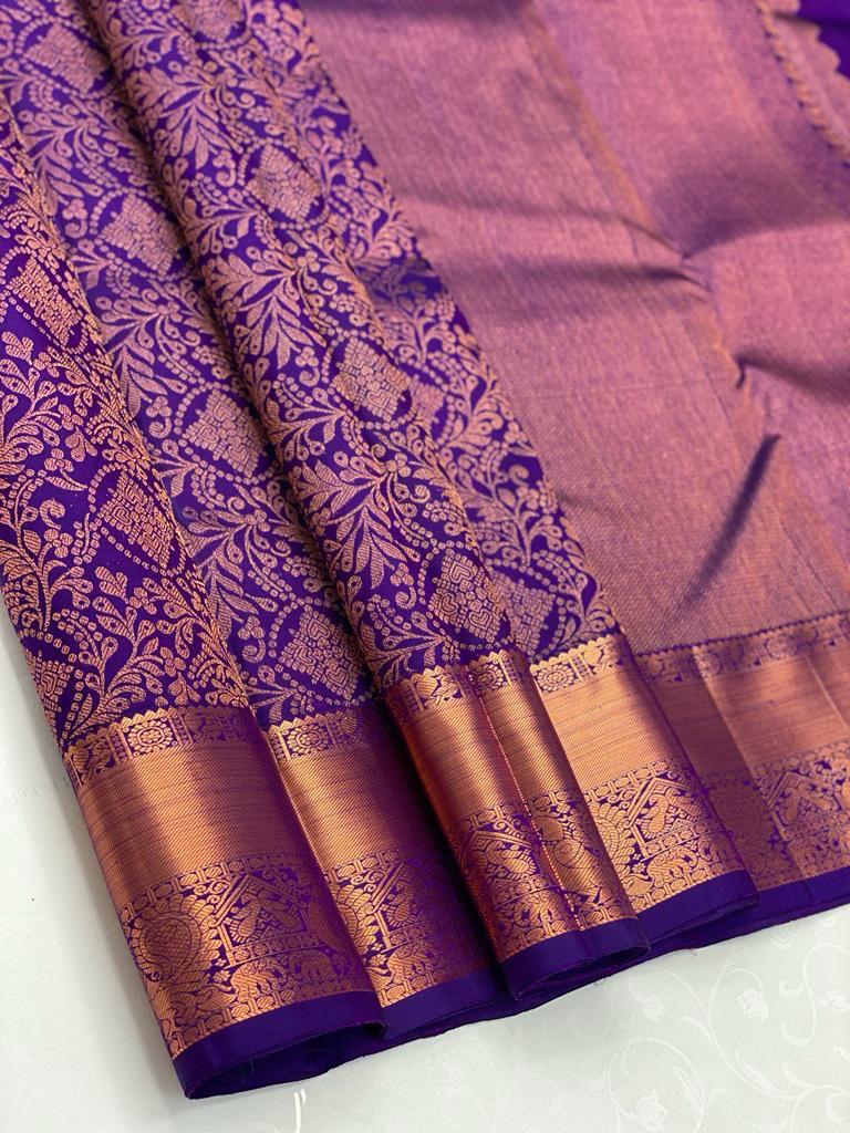 Effervescent Royal Blue Soft Silk Saree With Gossamer Blouse Piece